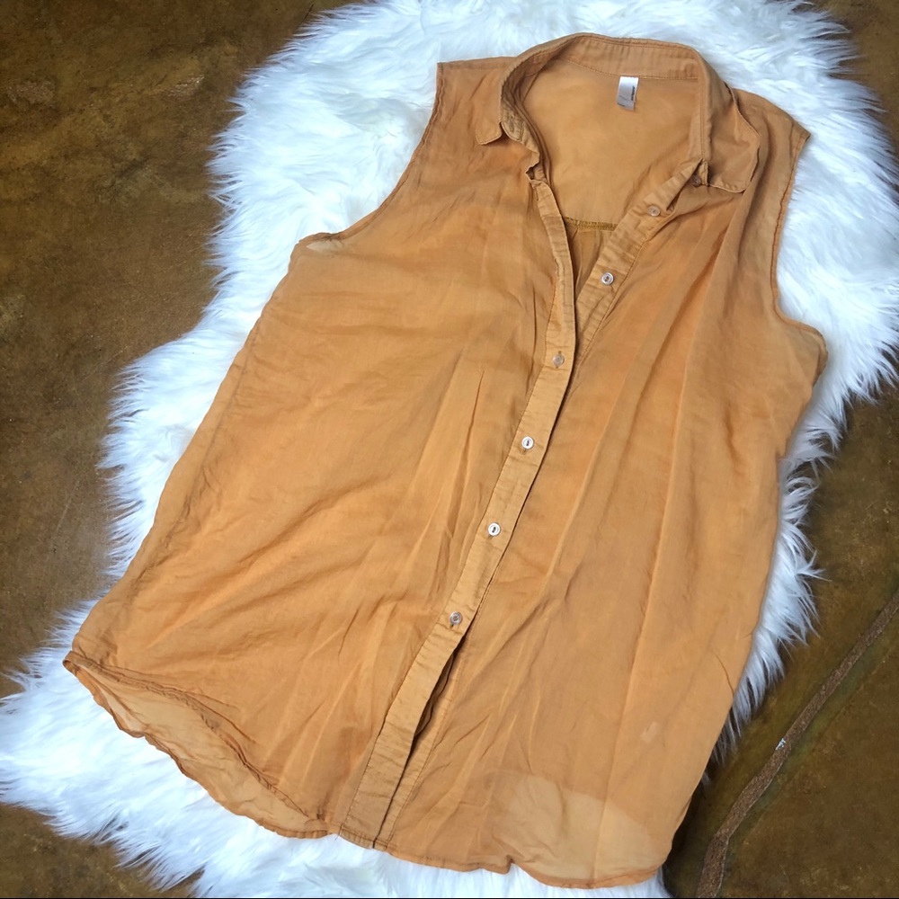 American Apparel Orange Sheer Tank Top